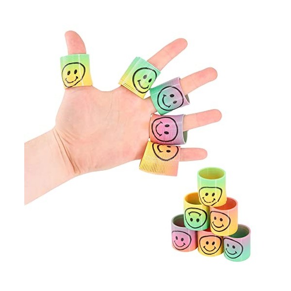 Lot de 6 mini smiley magique arc-en-ciel, 3.5 cm, jouet amusant et coloré, jouets sensoriels pour enfants autistes 6 pièces,