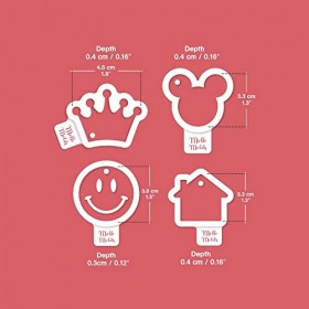 MelbMolds - Moules en silicone pour résine époxy en forme de couronne, Mickey Mouse, visage souriant et maison - 4 pièces - C