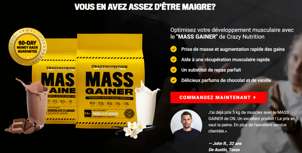 Mass Gainer augmenter votre masse musculaire rapidement